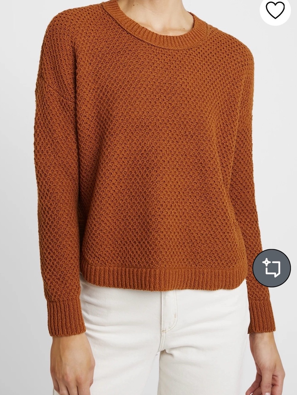 Madewell Textured Crewneck Sweater in Rust